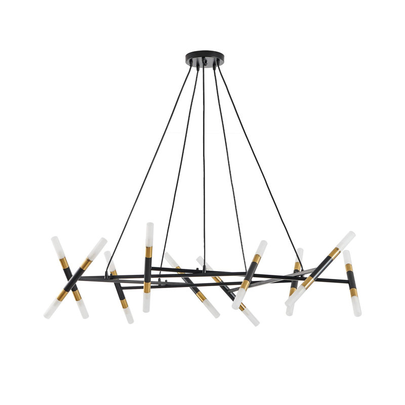 Luminaire suspendu moderne et minimaliste avec branche en tube givré (ampoule non incluse)