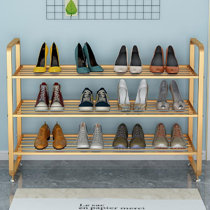 Gold Metal Wall Shoe Rack Shelf 