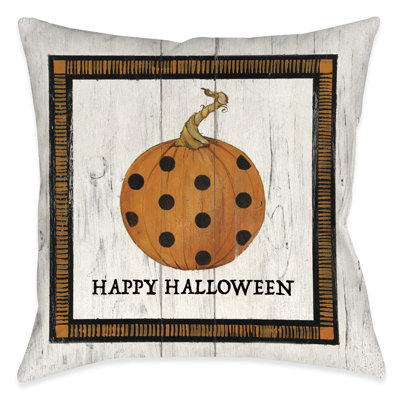 Polka Dot Pumpkin Light Indoor Pillow
