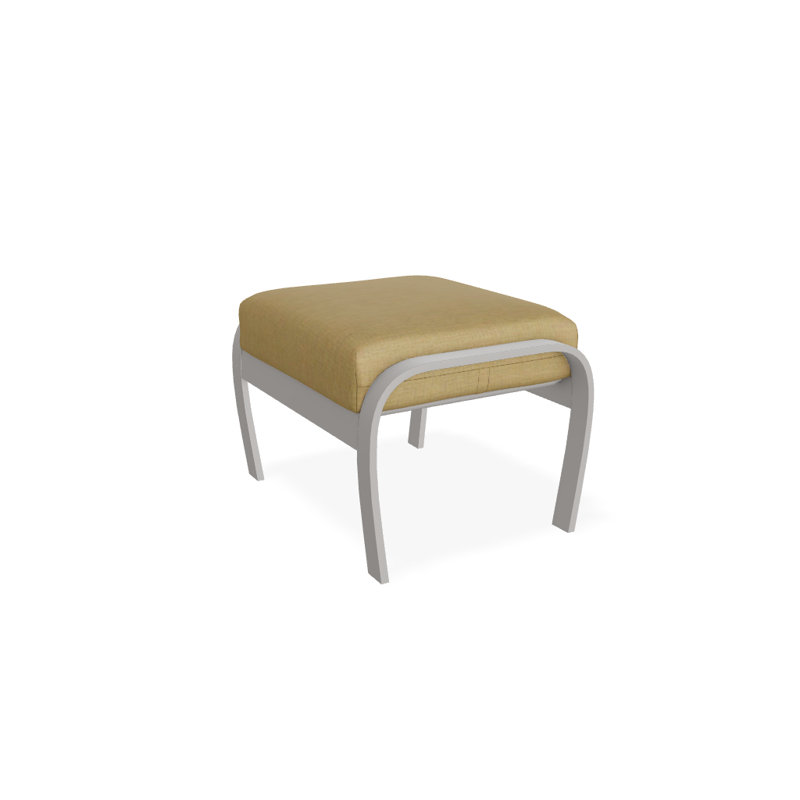 Repose-pieds avec coussin Askar, Toile Sunbrella® beige chiné, Gris chaleureux texturé