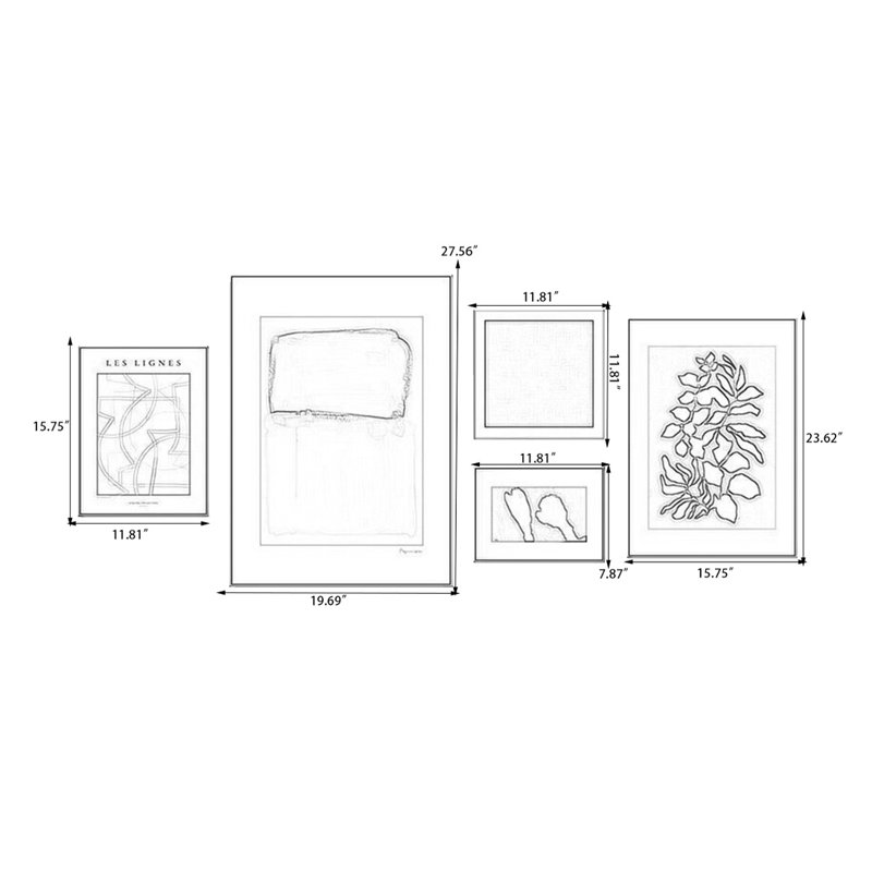 Ensemble d'art mural Wabi-Sabi, H 27,56 po x l 19,69 po