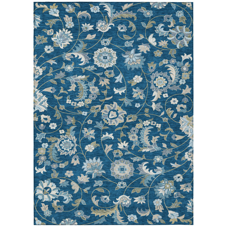 Machine Washable Indoor/Outdoor Chayden ACN1006 Navy 2'6" x 3'10" Rug