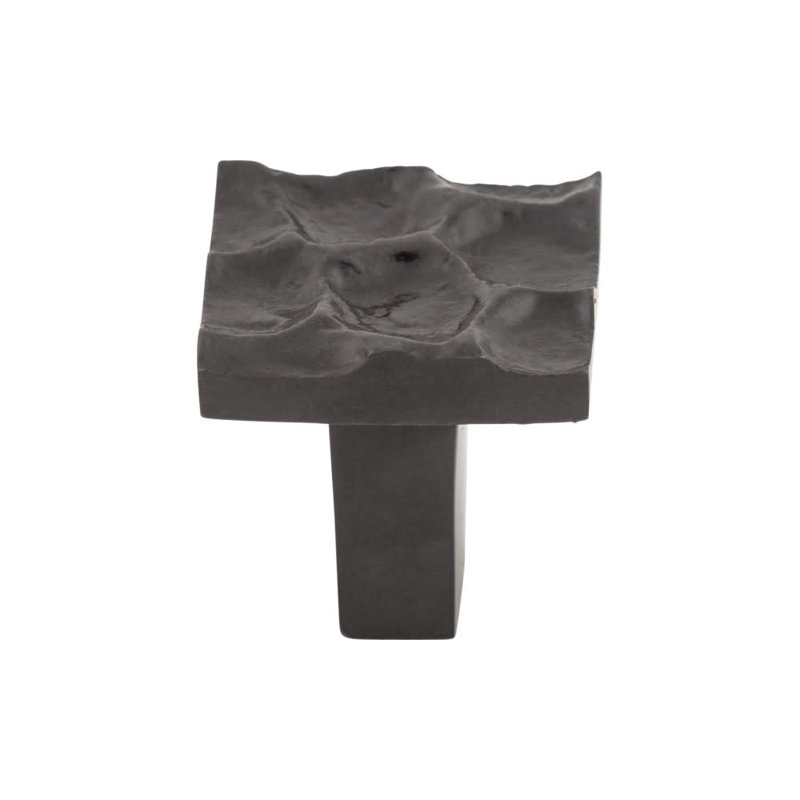 Cobblestone Square Knob, Coal Black, 1 1/8" Length