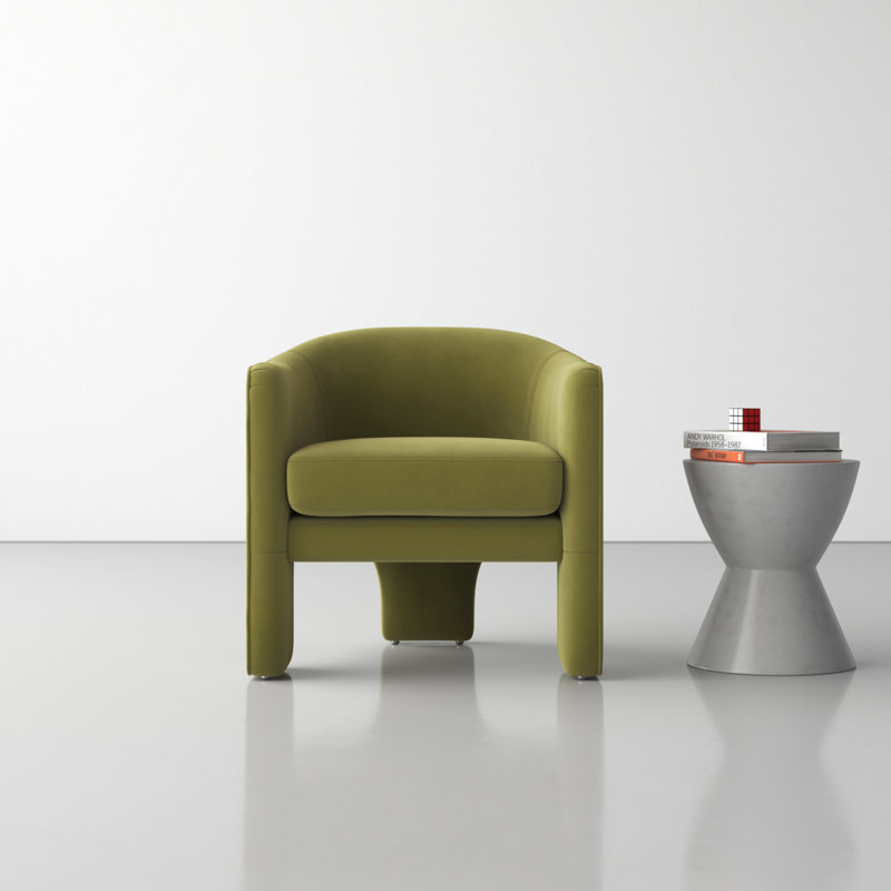 Upland Upholstered Armchair, Olive Green Velvet