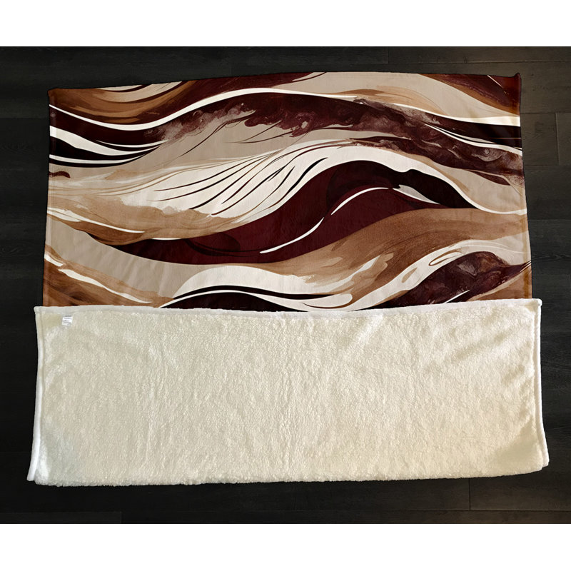 Throw Blanket, 68" W x 80" L, Abstract, Brown