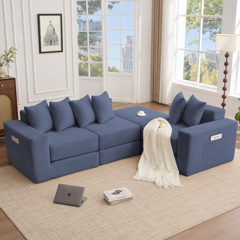 Canapé modulaire Boneless, Bleu