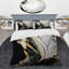 Ensemble de housse de couette en microfibre / polyester Abstract Geode Gold and Green Marble III-1284326462