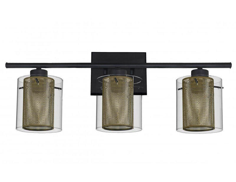 Éclairage pour meuble-lavabo à intensité variable Aimme, Transparent / or, 3