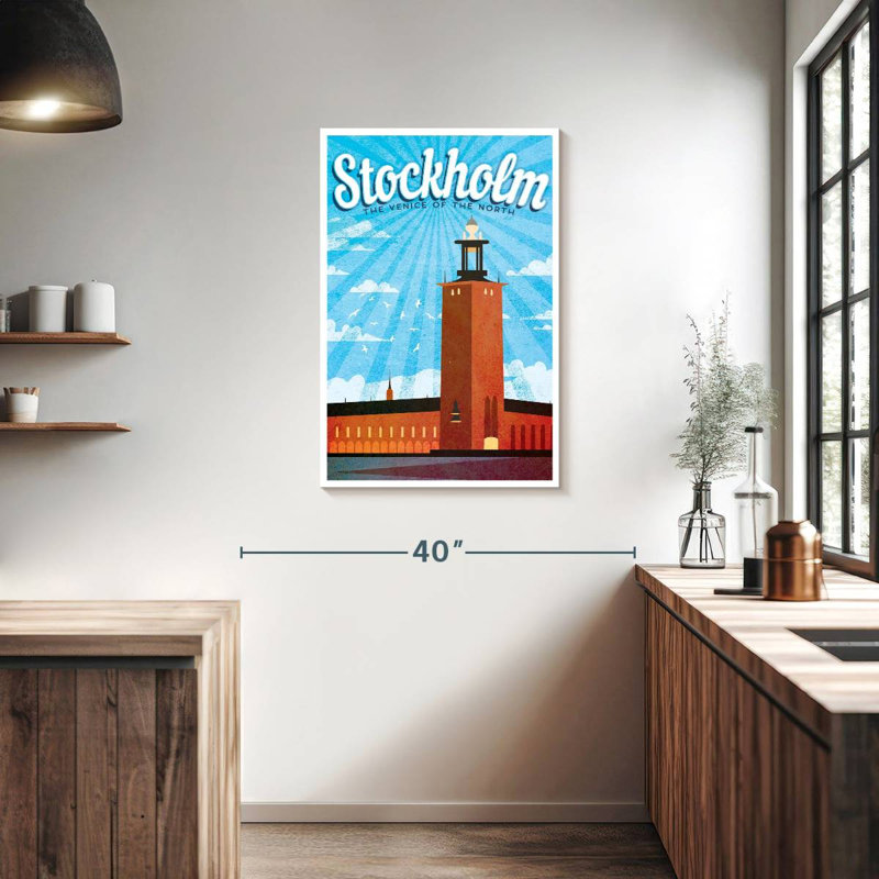 Affiche rétro de Stockholm, Stockholm, H 36 po x l 24 po
