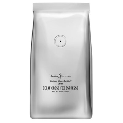 Caribou Coffee 2 .5 Lb . Cross Fox WhoLe Bean Decaf Espresso - WS-110CCWBDESPR