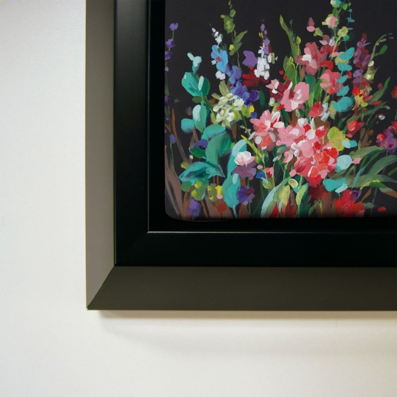 «Brightness Flowering» par Danhui Nai - impression sur toile, 34" H x 34" W, Black