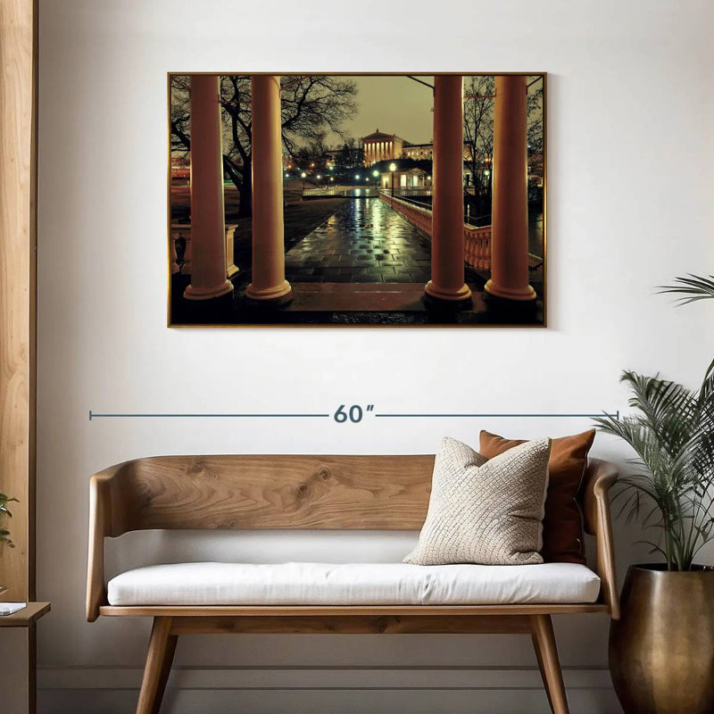 Philadelphia Art Museum, Cadre flottant doré, 43 po x 29 po