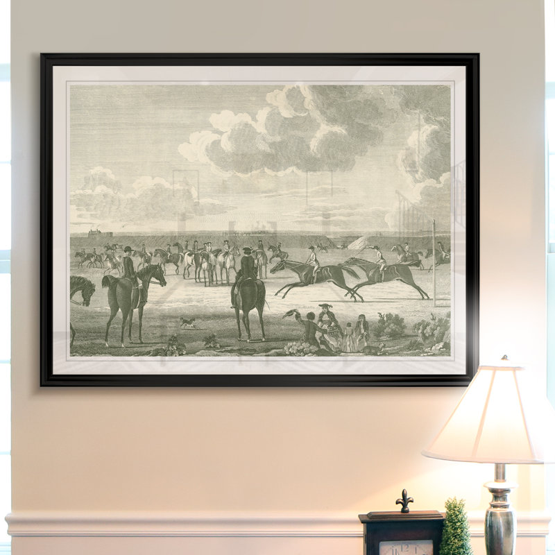Scènes équestres IV - impression, H 18,5 po x l 24,5 po x P 1,5 po, Noir