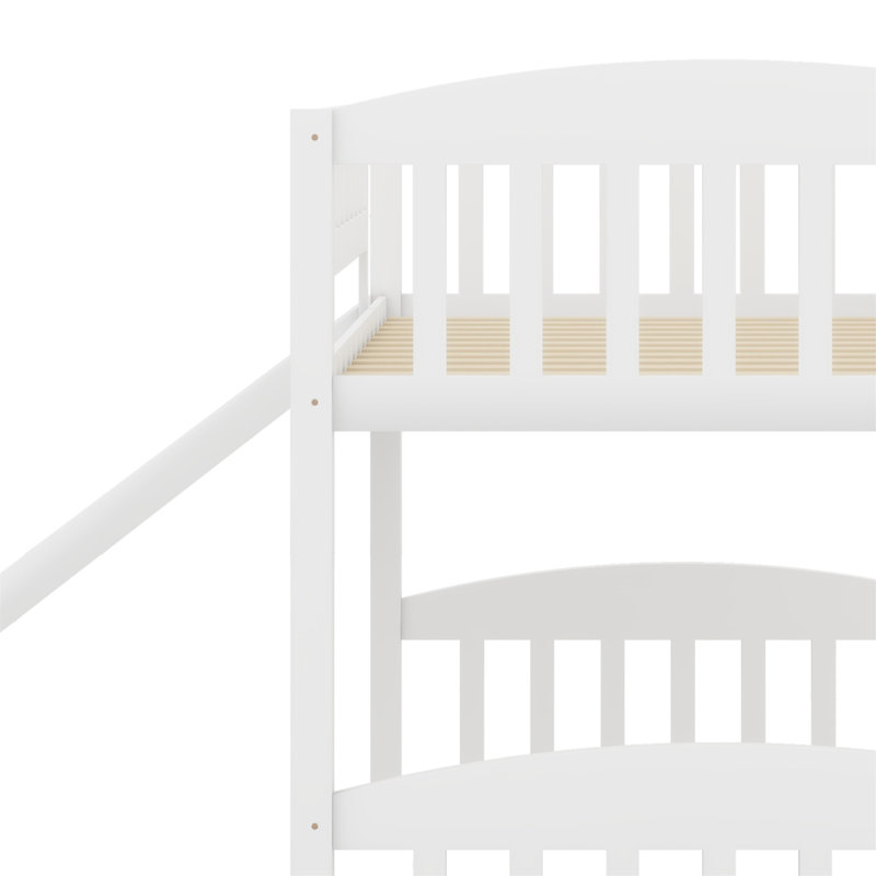 Loft Bed With Slide And Ladder, White