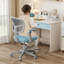 Chaise de bureau pour enfants avec hauteur réglable, accoudoirs et repose-pieds bleu-672340568