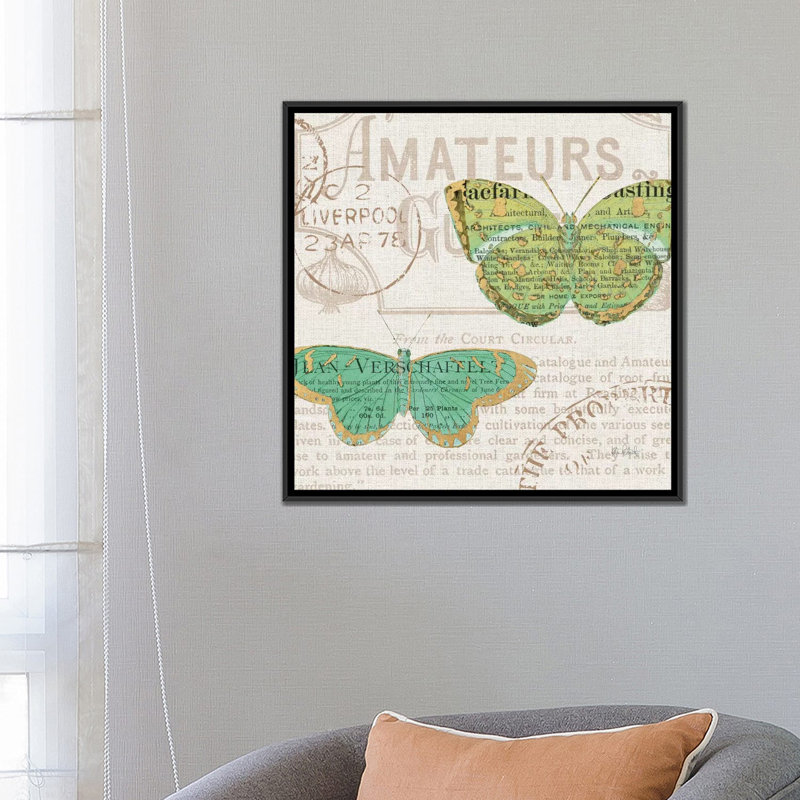 «Bookshelf Botanical IX», impression sur toile, H 18 po x l 18 po x P 1,5 po, Toile avec cadre noir, Pas de tapis