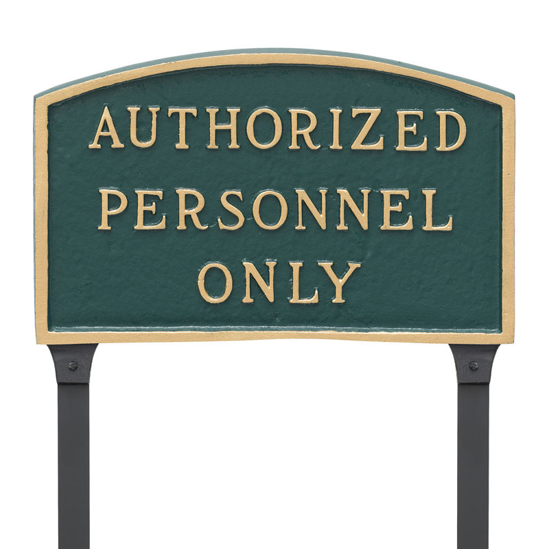 Weather Resistant Metal Garden Sign, Hunter Green/Gold, 10" H x 15" W x 0.25" D
