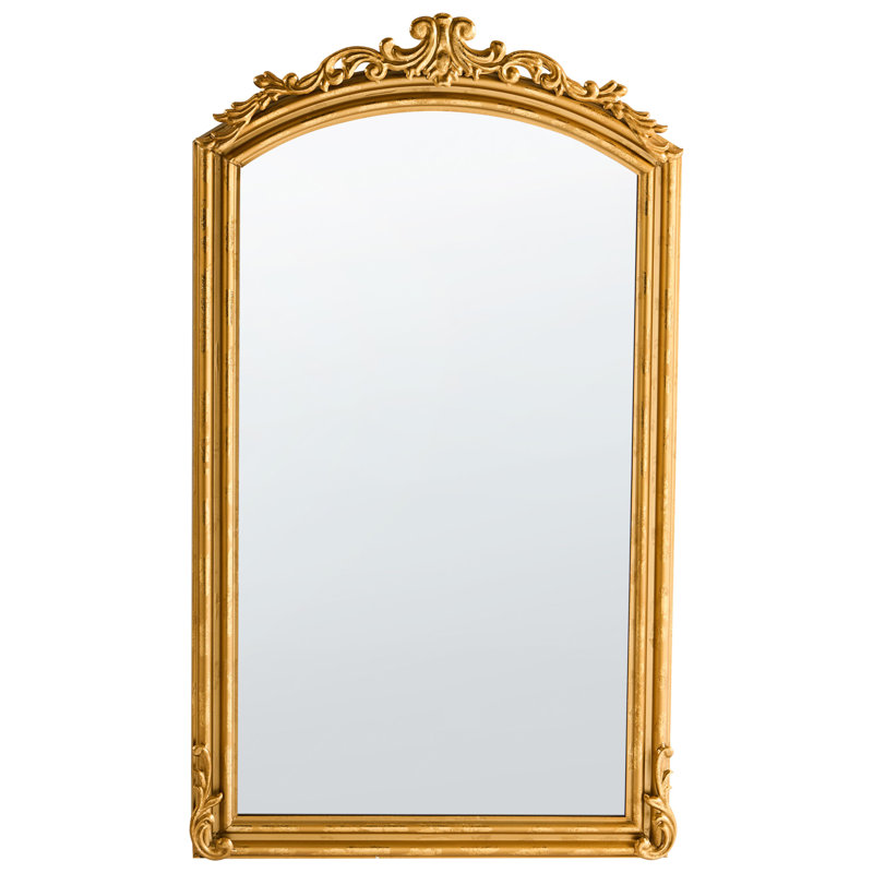 Iron Bowfront Floor Mirror