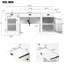 Bureau moderne blanc rectangulaire de 67 po avec 2 portes en verre, 3 tiroirs, des ports et des tablettes réglables pour la fantaisie de bureau à domicile