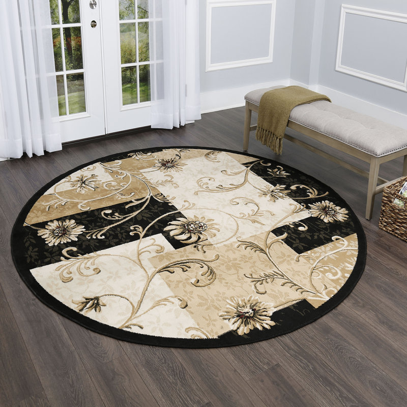 Gossard Floral Indoor Rug, Round 7'10"