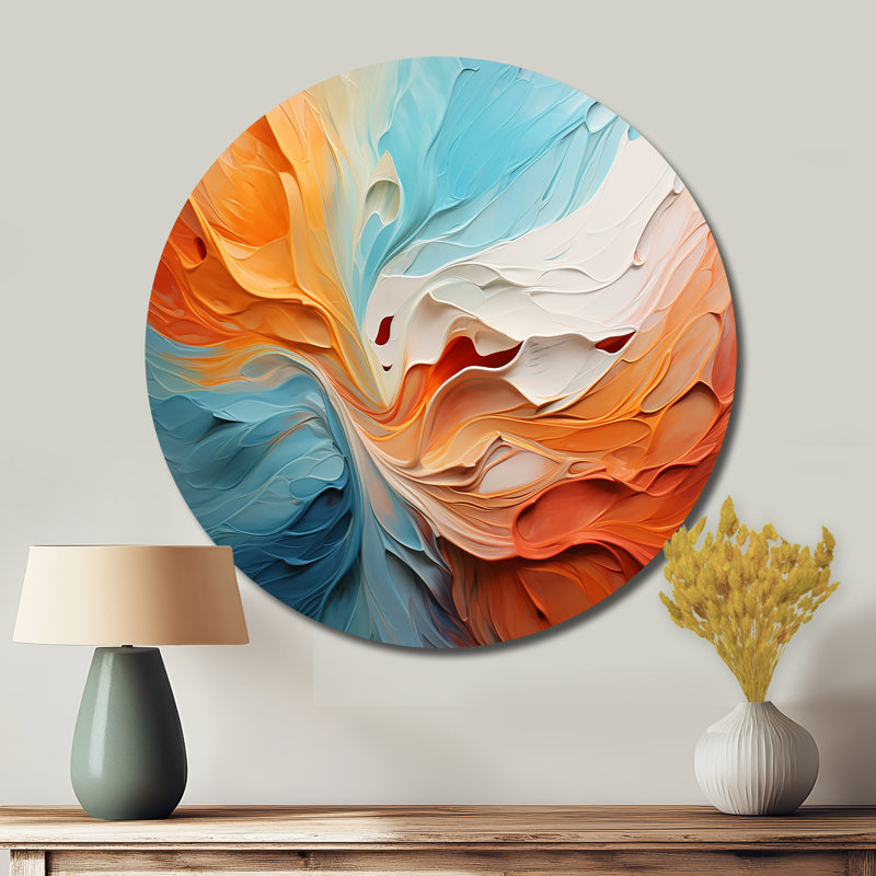 Cohron - Art abstrait rond en métal, H 36 po x l 36 po