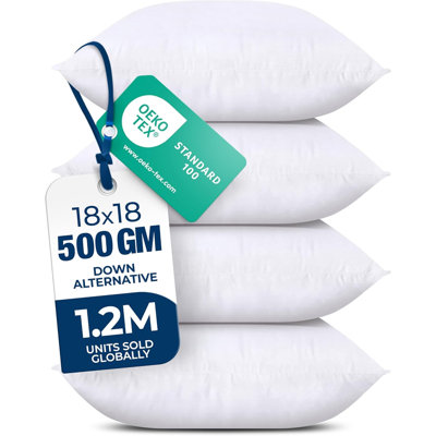 Ensemble de 4 coussins décoratifs 18 x 18 pouces - coussins décoratifs blancs pour canapé, lit et canapé