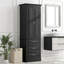 Tall Storage Cabinet With Three Drawers For Bathroom/office, Black-2075990564