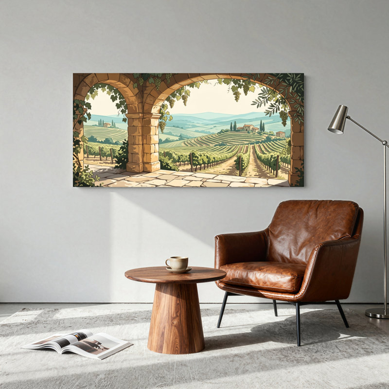 Ensemble de 1 tableau sur toile « Arche de vignoble », 40“W x 20”H, Wrapped Canvas