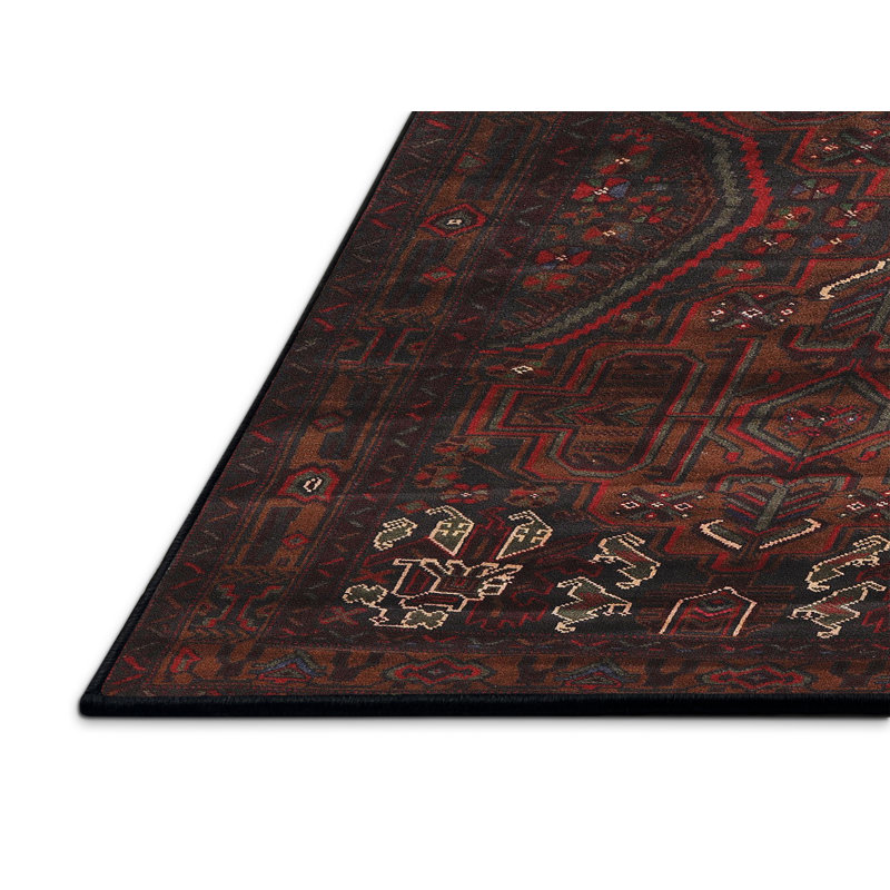 Tapis oriental rouge / bleu / vert, Rectangle 5 pi x 7 pi