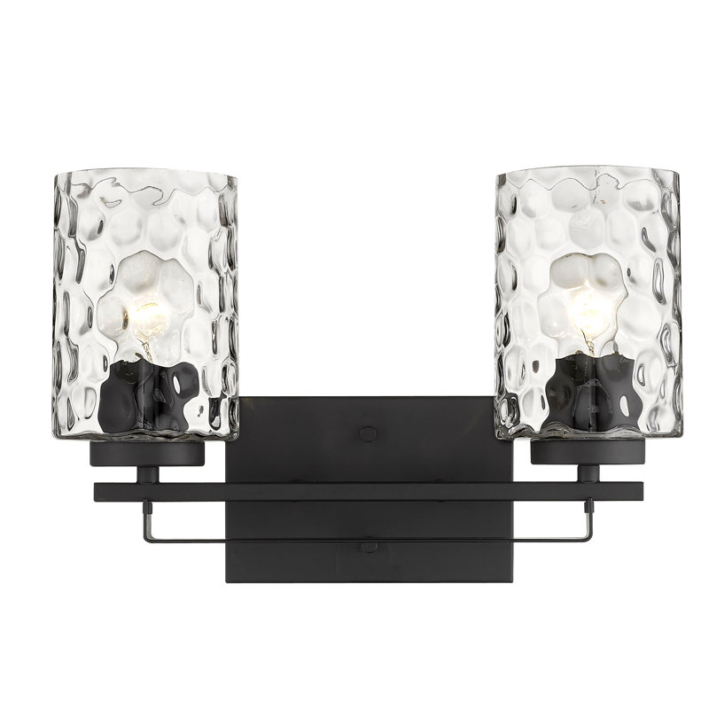 Éclairage pour meuble-lavabo à intensité variable à 2 lumières, Noir mat