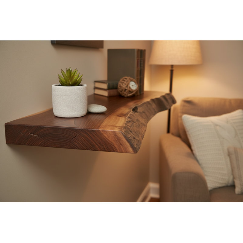 Tablettes murales flottantes personnalisées en bois flottant sur mesure, H 2 po x l 24 po x P 9 po