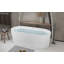 Baignoire autoportante autoportante linéaire en acrylique 59 po 59 po, acrylique blanc brillant, bonde chromée Pop-Up, certifiée Cupc