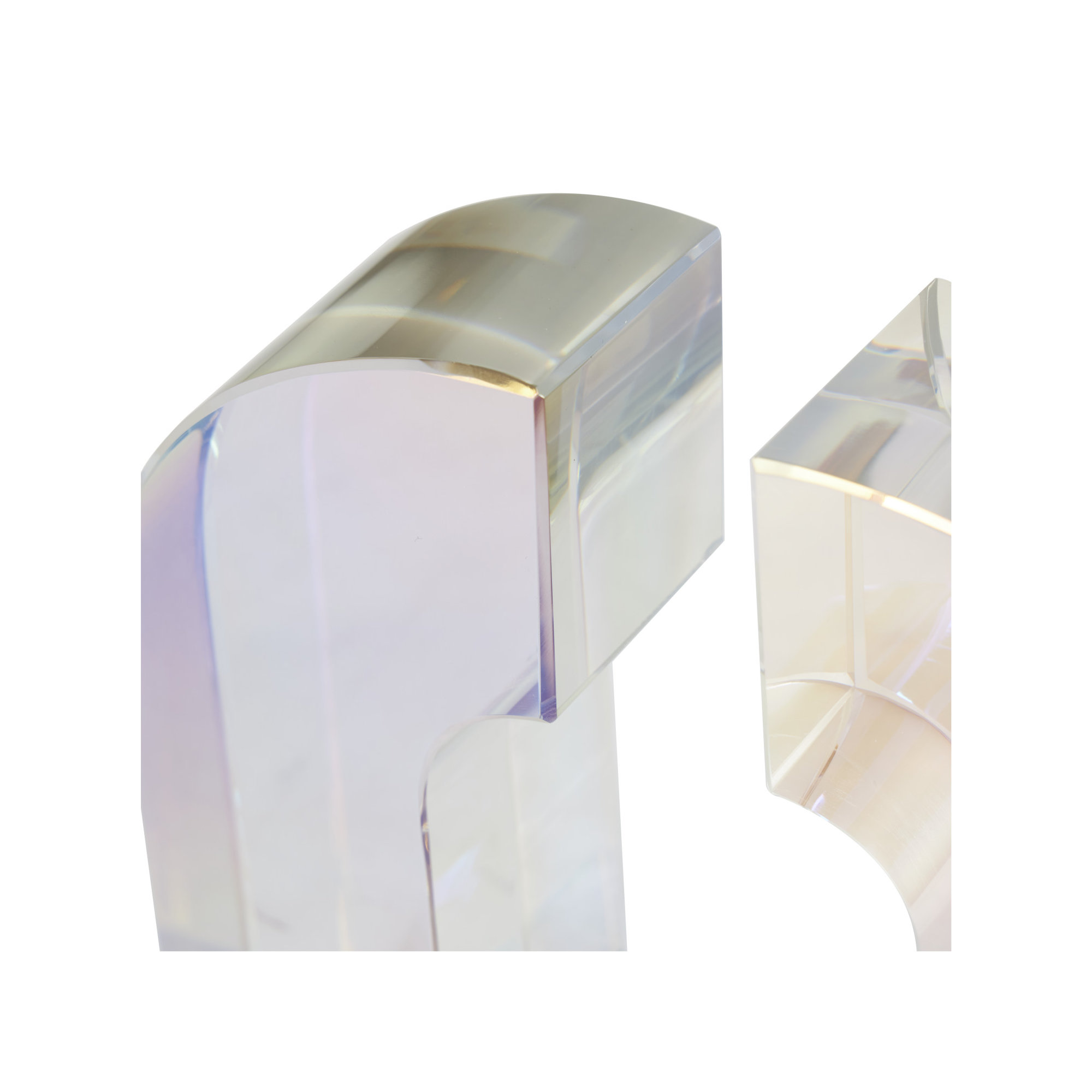 Sandrine Glass Arched Non-Skid Bookends, 6.2" H x 2.75" W x 1.9" D