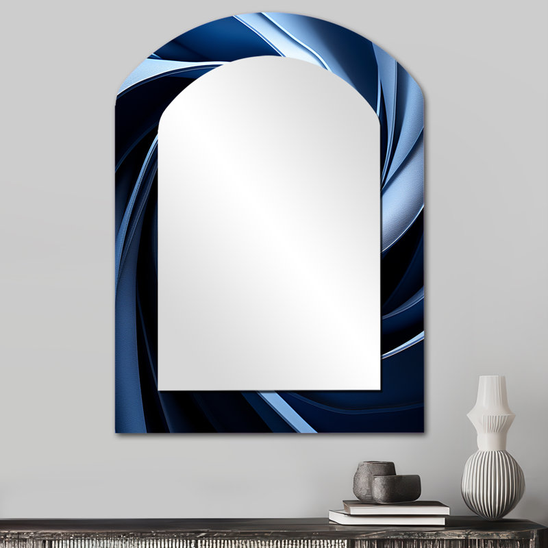 Spirale spirale abstraite bleue vortex II, 34 po x 25 po