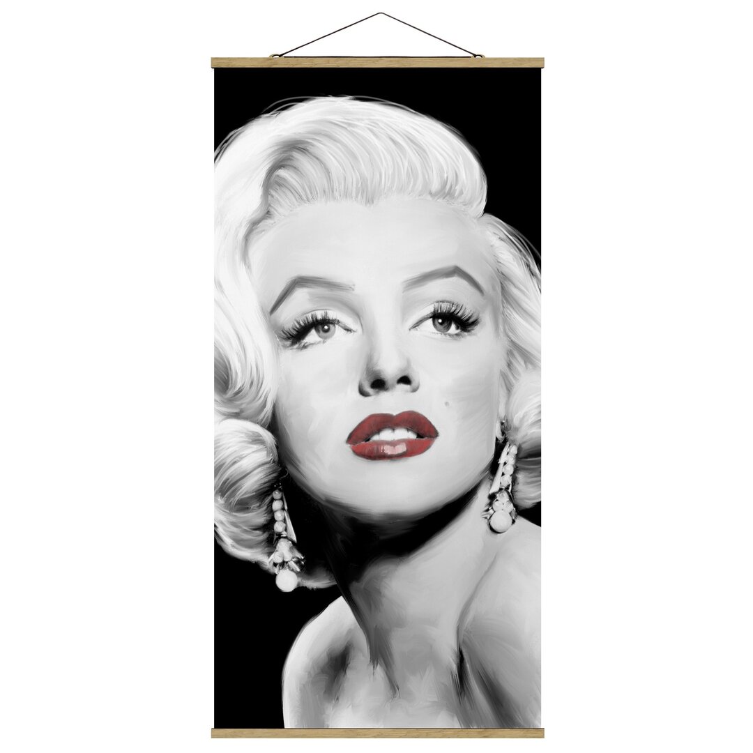 Stoffbild Marilyn mit Ohrschmuck