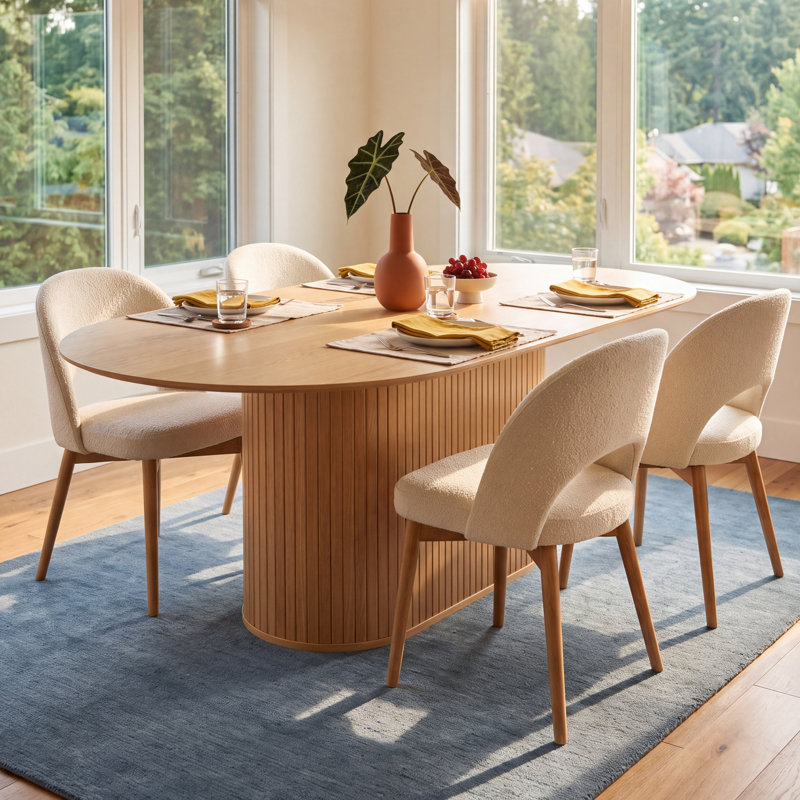 Iris Oval Dining Table, Natural Oak