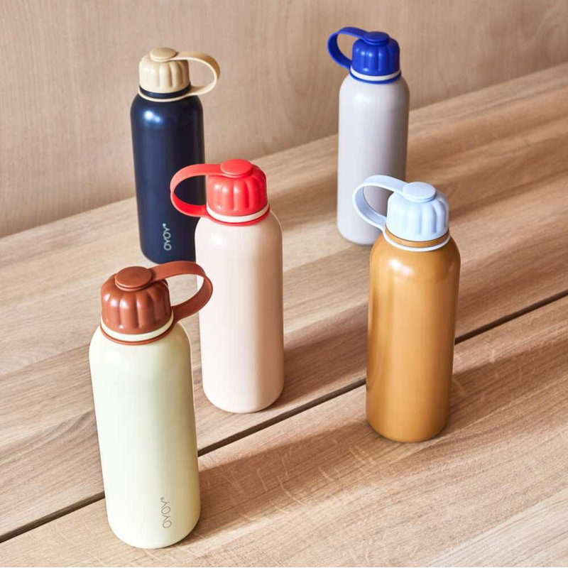 Pullo Bottle, Clay/Optic Blue