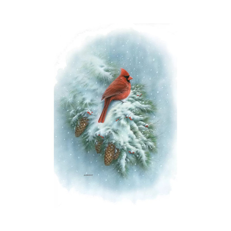«Winter Vignette» par Giordano Studios - peinture sur toile tendue, H 18 po x l 12 po x 1,5 po