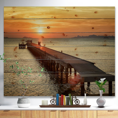 «Boat Pier at Sunset», reproduction