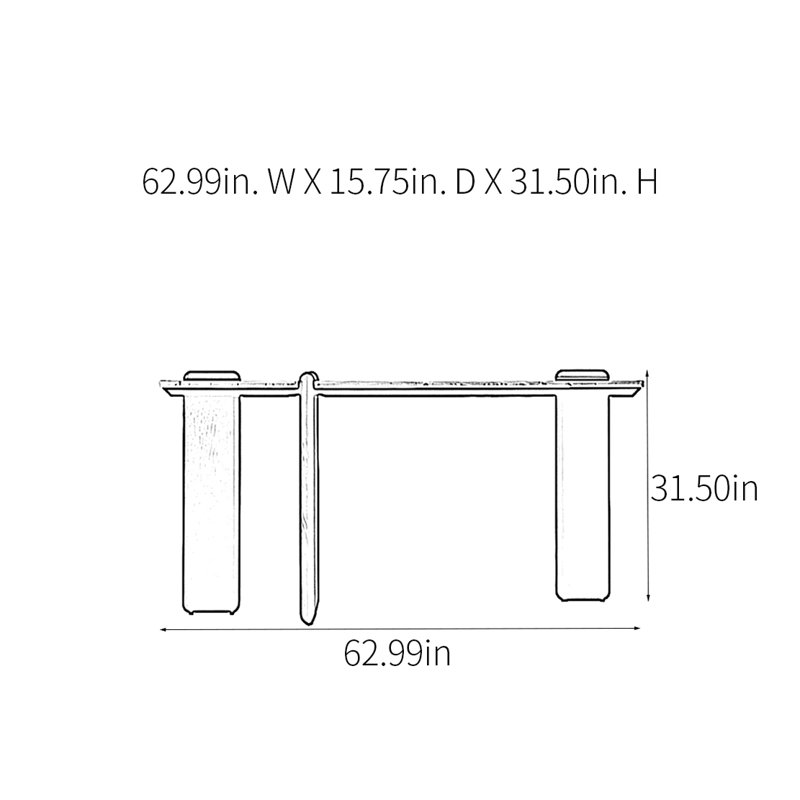 Console Modern Minimalist Art Design, H 31,5 po x l 62,99 po x P 15,75 po