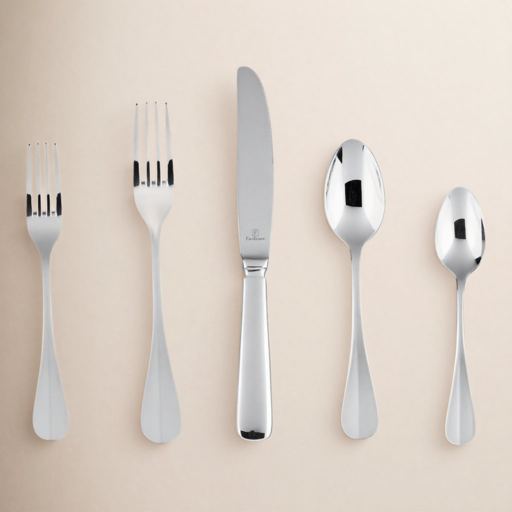 Fortessa Bastille 18/0 Stainless Steel 20 Piece Flatware Set, Service for 4, Silver