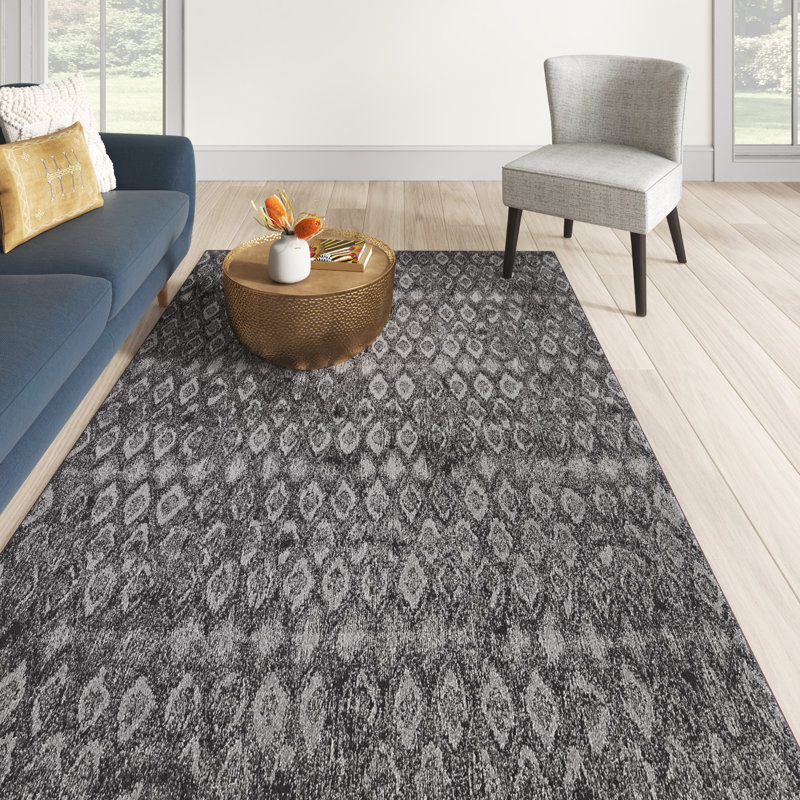Tapis gris anthracite / ivoire Cully, Rectangle 5 pi x 8 pi