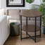 Arbania 2 Tier Rustic Round Coffee Table for Living Room with Shelves End Sofa Tables-367300469