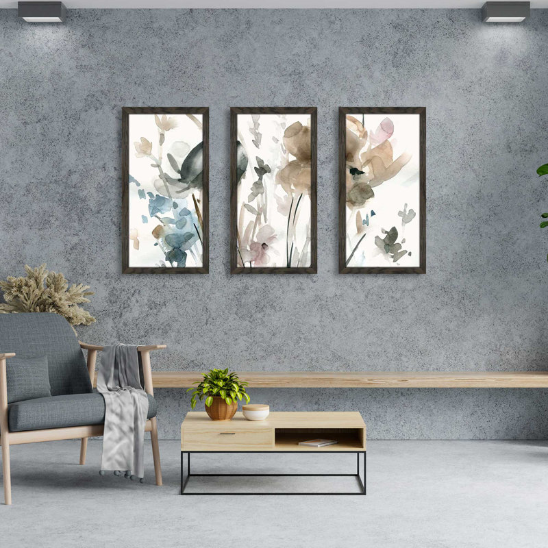 " Dainty Blooms II " by Carol Robinson 3 - Pieces, 40.5" W x 25.5" H x 1" D