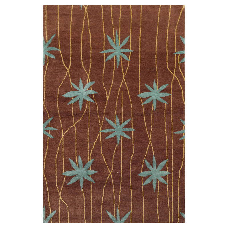 Tapis oriental en laine et soie noué à la main 3 pi 11 po x 6 pi Isabelline