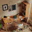 Bureau rectangulaire en bois massif brun-118231085