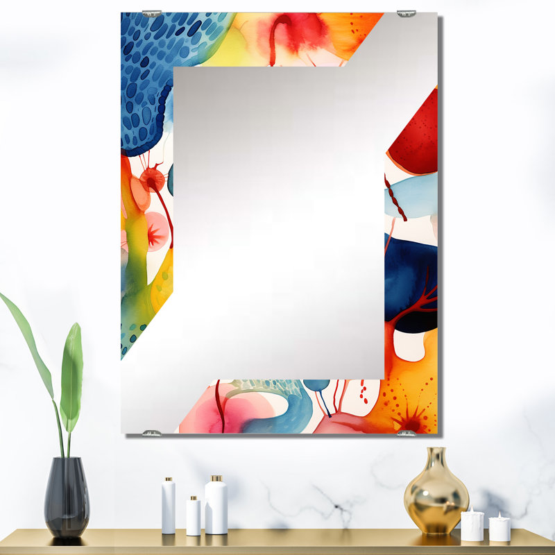 Kimyata - Miroir à peinture abstraite, décoration murale MIR134550, 40 po x 30 po