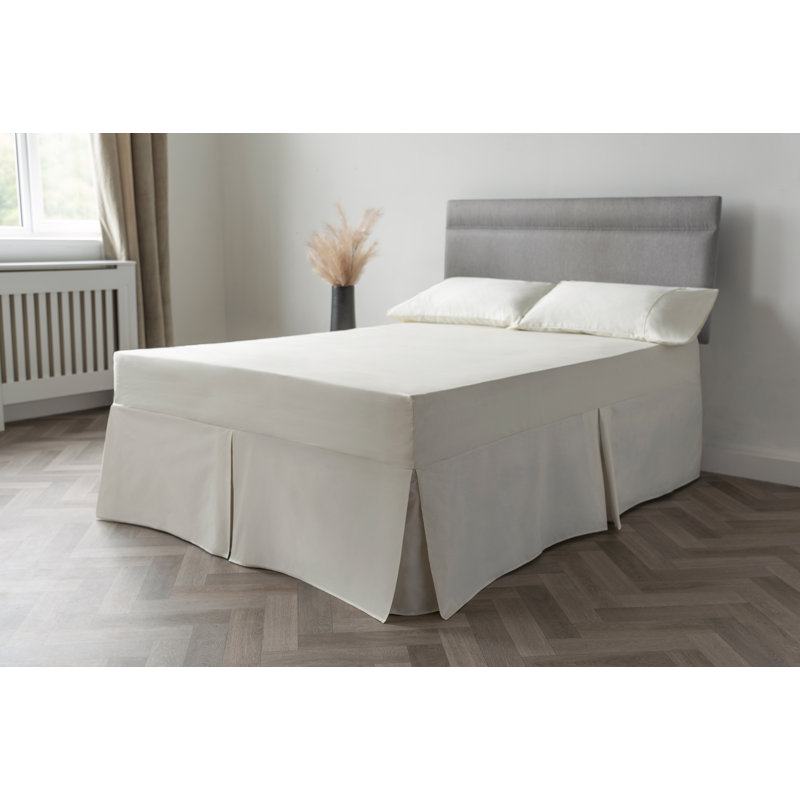 200 TC 50/50 Percale Polycotton Percale Fitted Sheet, Ivory, Small Single (2'6)