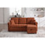 Velours côtelé orange convertible 4 avec rangement escamotable, porte-gobelets et coussins à rebond élevé pour le salon-859625552