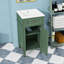 Meuble-lavabo en bois avec lavabo en céramique, porte à fermeture douce et tablette